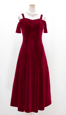 ベロアのドレス【レッド】 no.1204
