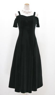 ベロアのドレス【ブラック】 no.1206
